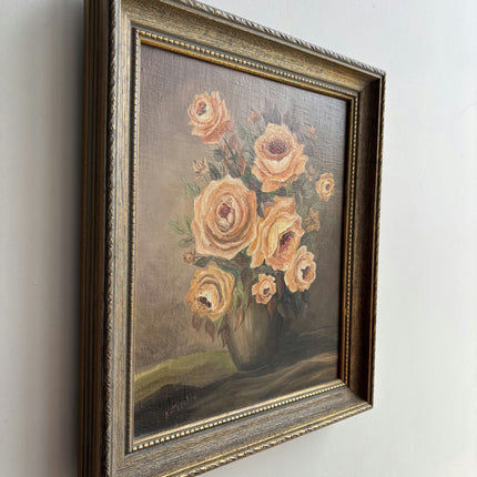 Expressive Floral Still Life Oil Painting "Yellow Roses" Elegant Small Artwork Holland Art Shop