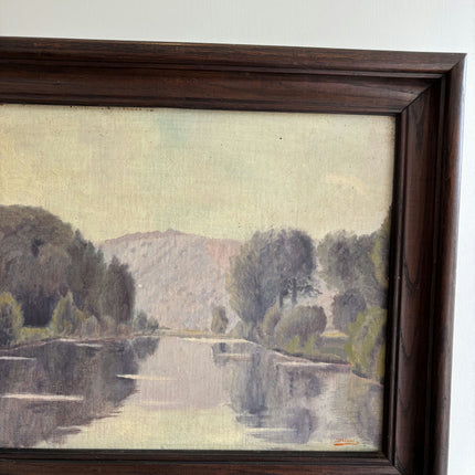 Detailed Landscape Oil Painting "River Valley" Refined French  Artwork Holland Art Shop