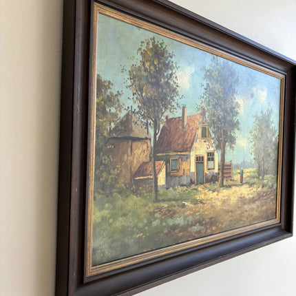 Detailed Landscape Oil Painting "Thatched Cottage" Traditional Dutch Art Holland Art Shop