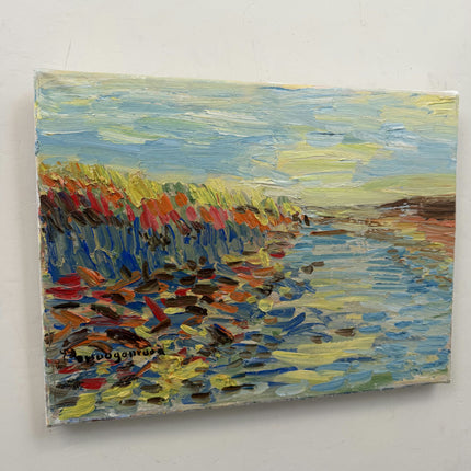 Detailed Abstract  Oil Painting "Color Waves" Authentic Dutch Artwork Holland Art Shop