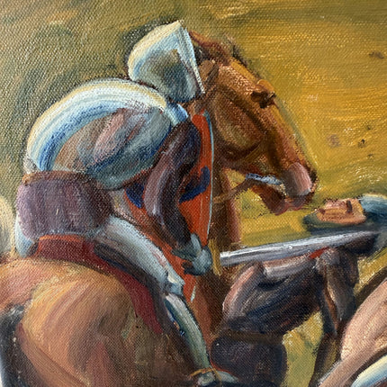 Authentic Figurative Oil Painting "Mounted Knight" Rustic Small Artwork Holland Art Shop