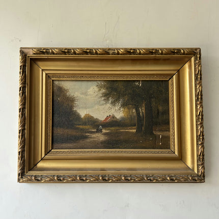 Handcrafted Landscape Oil Painting "Ornate Frame" Timeless Small Artwork Holland Art Shop