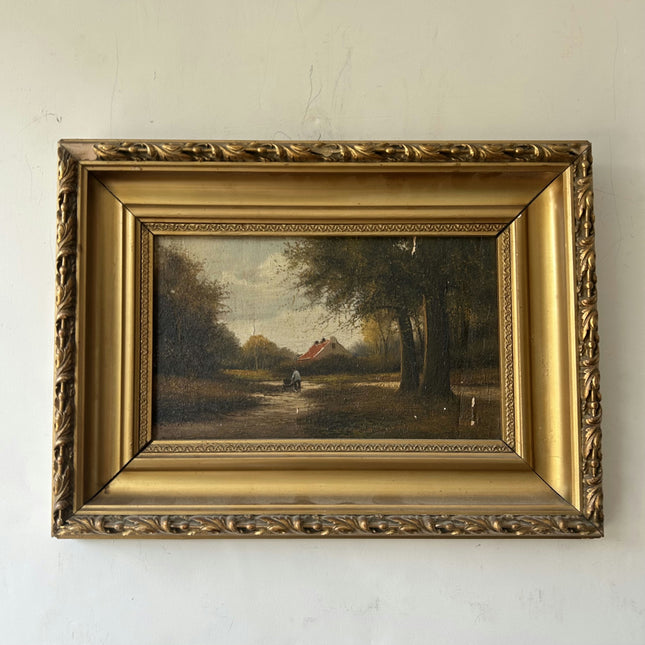Handcrafted Landscape Oil Painting "Ornate Frame" Timeless Small Artwork Holland Art Shop