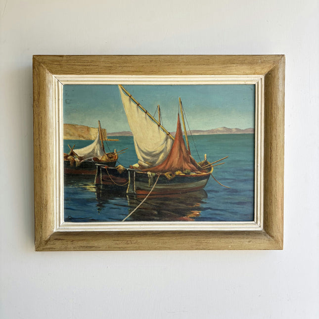 Traditional Seascape Oil Painting "Sailboat Group" Refined Art Holland Art Shop