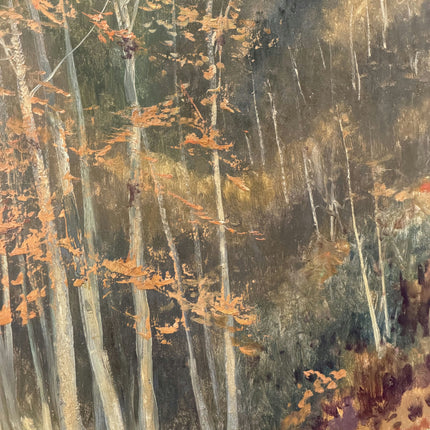 1929 Landscape Oil Painting "Autumn Trees" Art Holland Art Shop