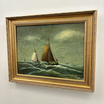 Antique Seascape Oil Painting "Framed Canvas" Refined Artwork Holland Art Shop