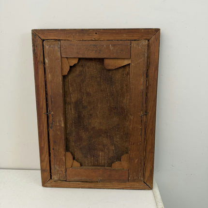 19th Century Antique Floral Still Life Oil Painting "Wooden Frame" Small Art Holland Art Shop