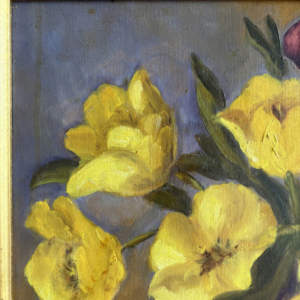 Handcrafted Floral Still Life Oil Painting "Yellow Bouquet" Vintage Art Holland Art Shop