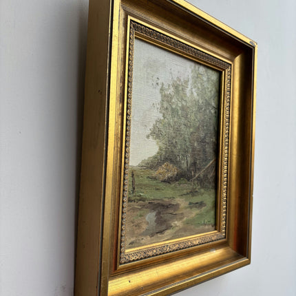 Detailed Landscape Oil Painting "Gilded Frame" Expressive Small Art Holland Art Shop