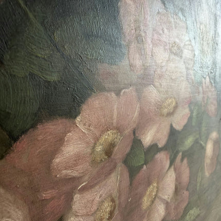 Authentic Floral Still Life Oil Painting "Pink Roses" Vintage Artwork Holland Art Shop