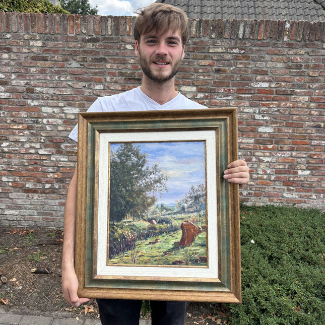 Traditional Landscape Oil Painting "Man Holding" Timeless Art Holland Art Shop