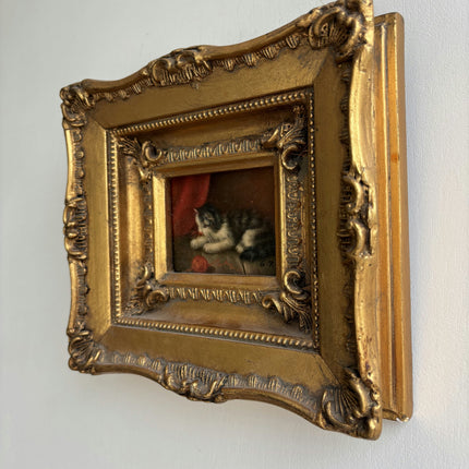 Original Animals Oil Painting "Gilded Frame" Timeless Small Art Holland Art Shop