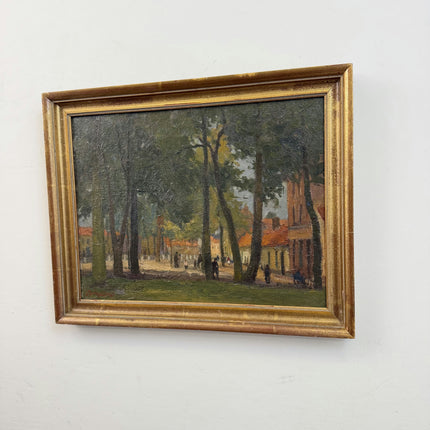 Rustic Landscape Oil Painting "Row Of Trees" Original Art Holland Art Shop