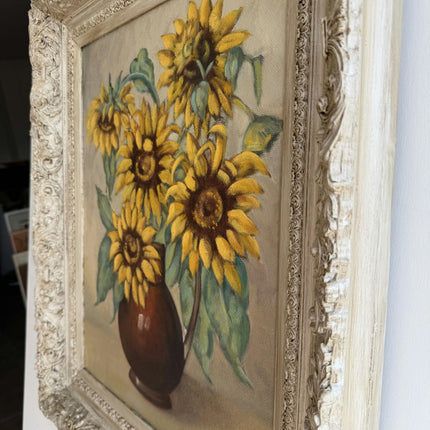 Original Floral Still Life Oil Painting "Sunflower Vase" Classic Art Holland Art Shop