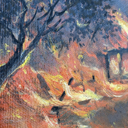Rustic Cityscape Oil Painting "Ornate Frame" Elegant Belgique Artwork Holland Art Shop