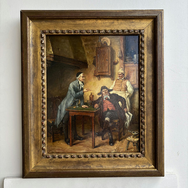 Original Figurative Oil Painting "Smoking Man" Handcrafted Small Art Holland Art Shop