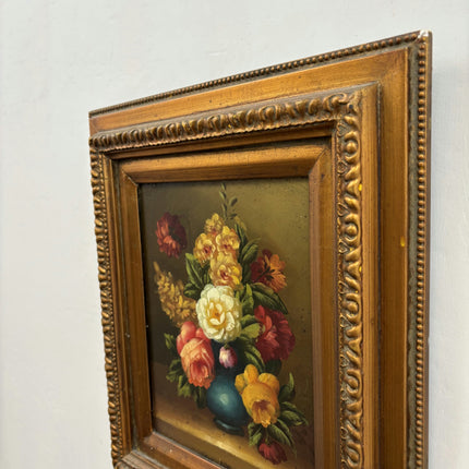 Vintage Floral Still Life Oil Painting "Flower Vase" Expressive Small Artwork Holland Art Shop