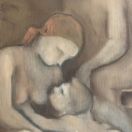 Elegant Figurative Oil Painting "Nursing Mother" Timeless Artwork Holland Art Shop
