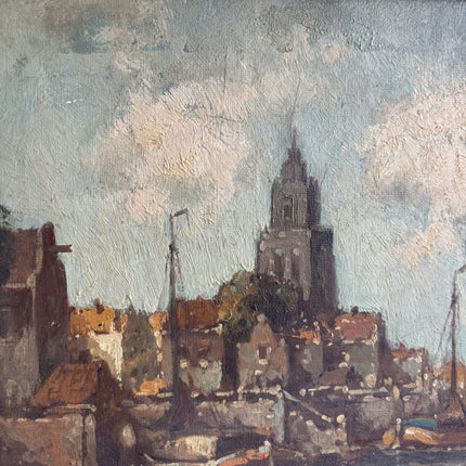 Detailed Cityscape Oil Painting "Framed Painting" Authentic Art Holland Art Shop