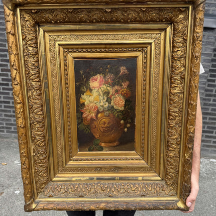 19th Century Antique Still Life Oil Painting "Gilded Frame" Artwork Holland Art Shop