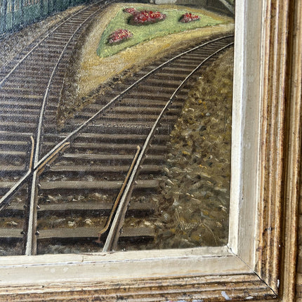 Classic Train Oil Painting "Green Train" Original Large Art Holland Art Shop