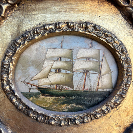 Timeless Seascape Oil Painting "Gilded Frame" Expressive Small Art Holland Art Shop