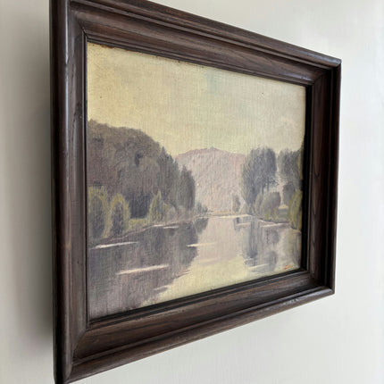 Detailed Landscape Oil Painting "River Valley" Refined French  Artwork Holland Art Shop