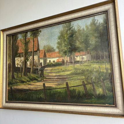 Detailed Landscape Oil Painting "Village Path" Elegant Art Holland Art Shop