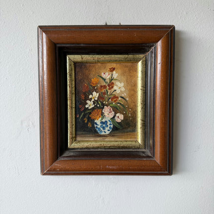 Handcrafted Flowery Still Life Oil Painting "Flower Vase" Small Artwork Holland Art Shop