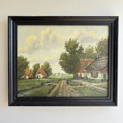 Expressive Farm Oil Painting "Country Road" Refined Art Holland Art Shop