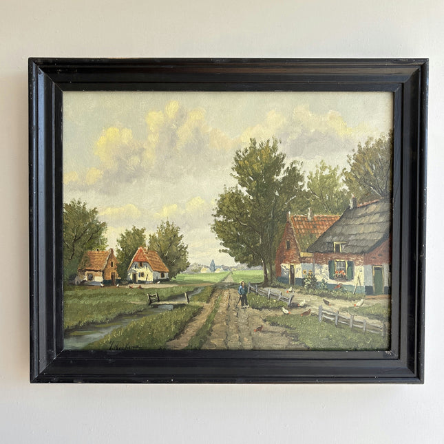 Expressive Farm Oil Painting "Country Road" Refined Art Holland Art Shop