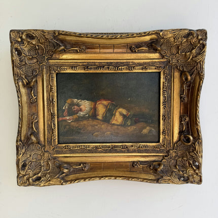 Authentic Figurative Oil Painting "Gilded Frame" Vintage Small Art Holland Art Shop