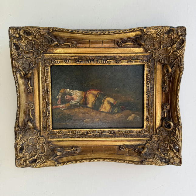 Authentic Figurative Oil Painting "Gilded Frame" Vintage Small Art Holland Art Shop