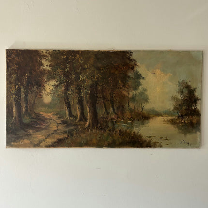 Detailed Interior Oil Painting "River Path" Timeless Large Artwork Holland Art Shop