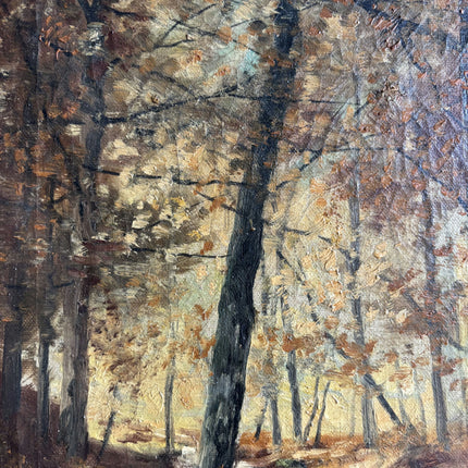 Vintage Landscape Oil Painting "Autumn Stream" Traditional Belgique Artwork Holland Art Shop