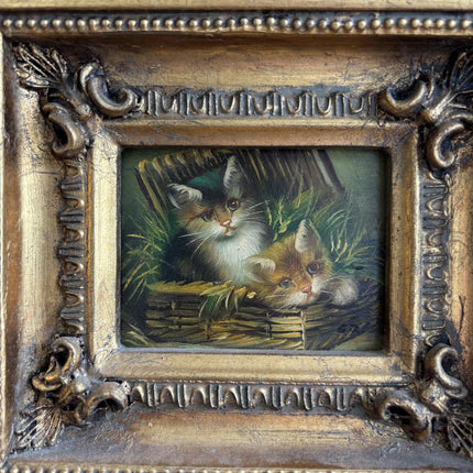 Refined Animals Oil Painting "Gilded Frame" Elegant Small Artwork Holland Art Shop