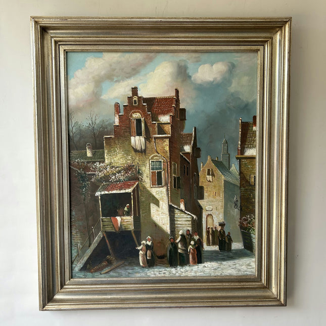 Classic Cityscape Oil Painting "Rowing Canal" Refined Large Art Holland Art Shop