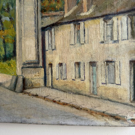 1928 Cityscape Oil Painting "City Street" Artwork Holland Art Shop
