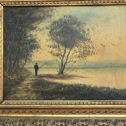 Rustic Landscape Oil Painting "Gilded Frame" Detailed Art Holland Art Shop