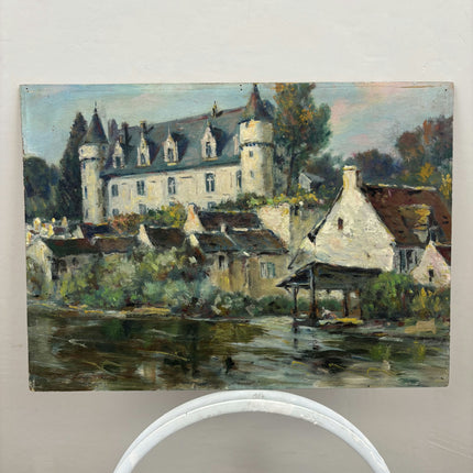 Classic Cityscape Oil Painting "Stone Castle" Authentic French Artwork Holland Art Shop