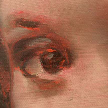 Elegant Interior Oil Painting "Girl Face" Original Small Artwork Holland Art Shop