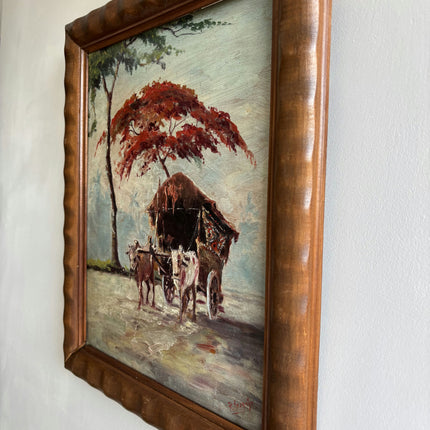 Classic Landscape Oil Painting "Ox Cart" Elegant Art Holland Art Shop