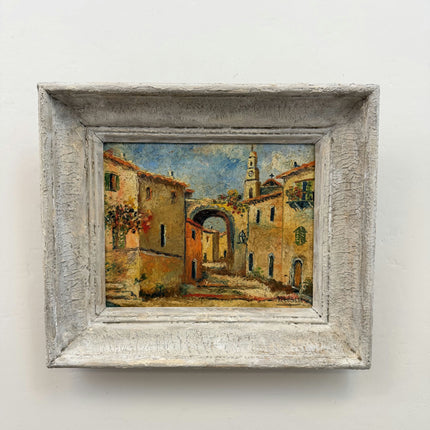 Expressive Cityscape Oil Painting "Village Arch" Detailed Small Artwork Holland Art Shop
