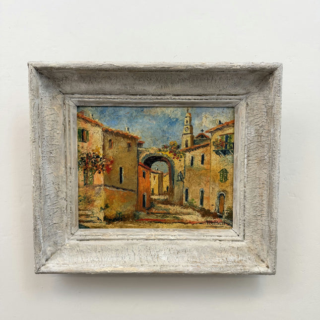 Expressive Cityscape Oil Painting "Village Arch" Detailed Small Artwork Holland Art Shop