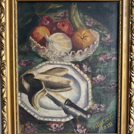 1933 Still Life Oil Painting "White Teapot" Artwork Holland Art Shop