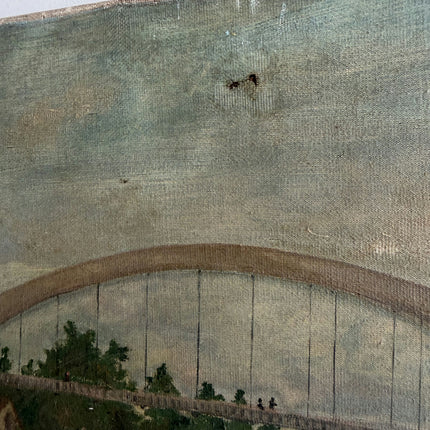 Detailed Landscape Oil Painting "Arched Bridge" Expressive Artwork Holland Art Shop
