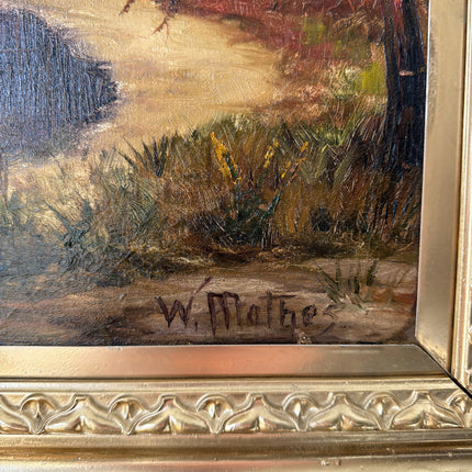 19th Century Oil Painting Landscape "Reflective Pond" Medium Art Holland Art Shop