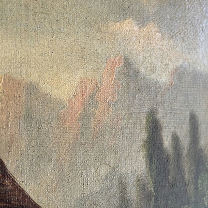 19th Century Antique Landscape Oil Painting "Gilded Frame" Small Art Holland Art Shop