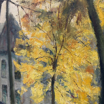Elegant Landscape Oil Painting "Yellow Tree" Original Art Holland Art Shop