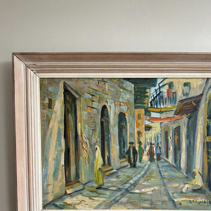 Authentic Cityscape Oil Painting "Narrow Street" Expressive Artwork Holland Art Shop